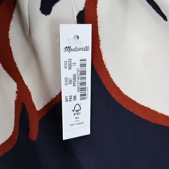 Madewell Open-Back Maxi Dress in Silk Floral Ink Size 12 NWT - Picture 6 of 7